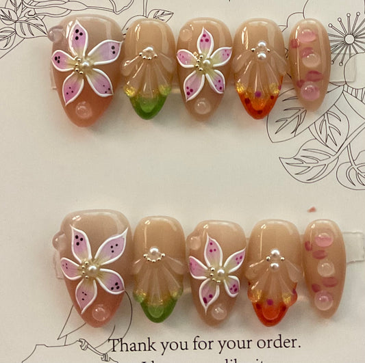 Petal Whisper 3D Press On Nails
