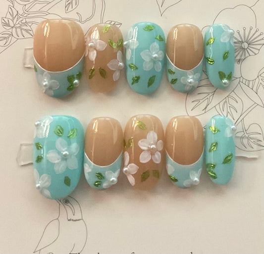 Spring Meadow Floral Press On Nails