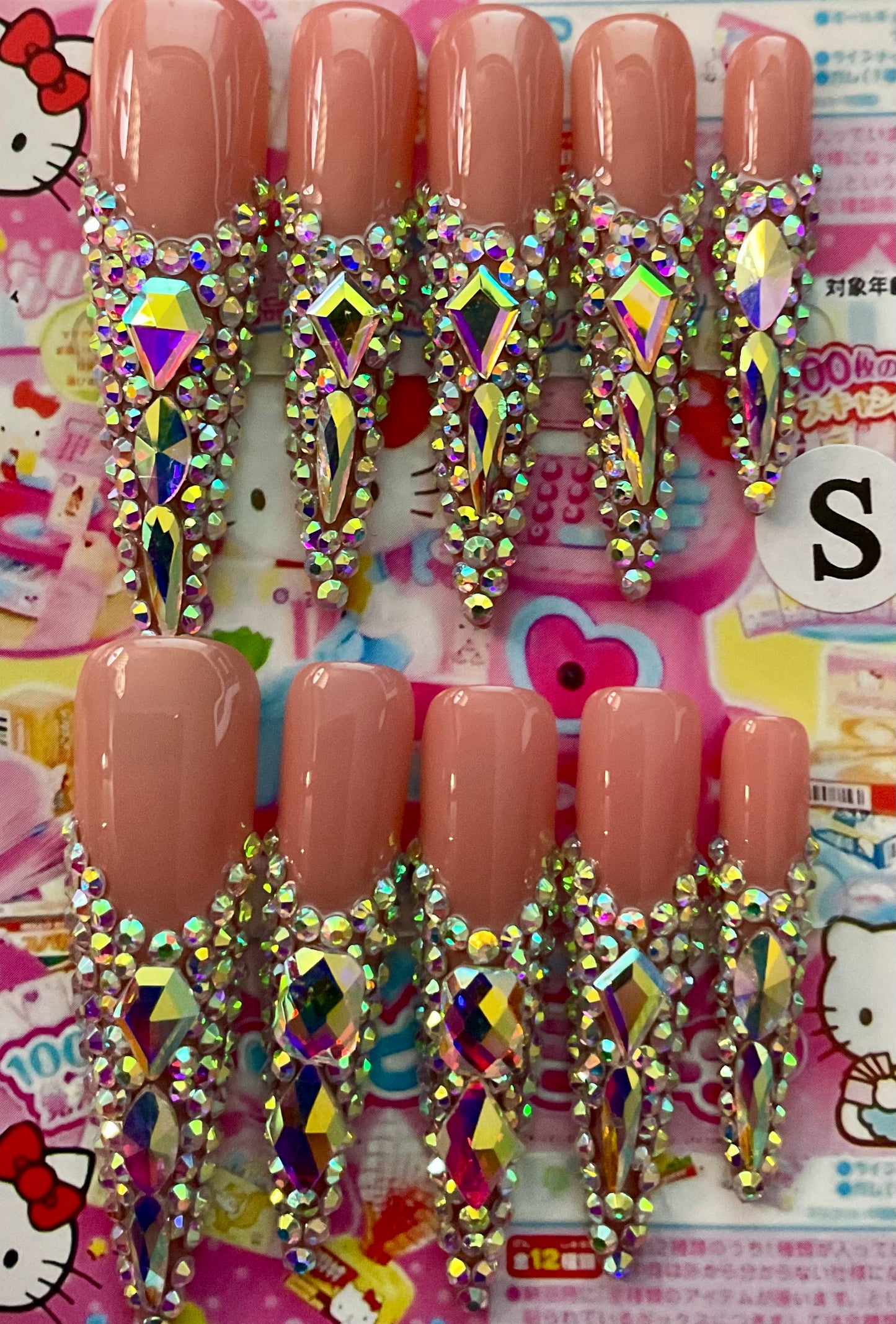 Glamorous Crystal Press On Nails