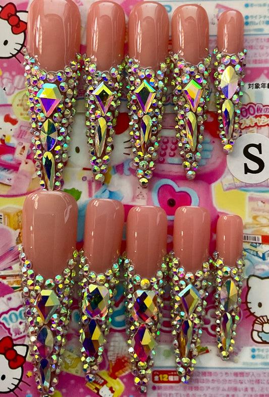 Glamorous Crystal Press On Nails