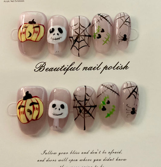 Haunted Harvest Halloween Press On Nails