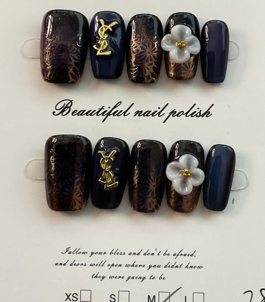 Midnight Bronze Press On Nails