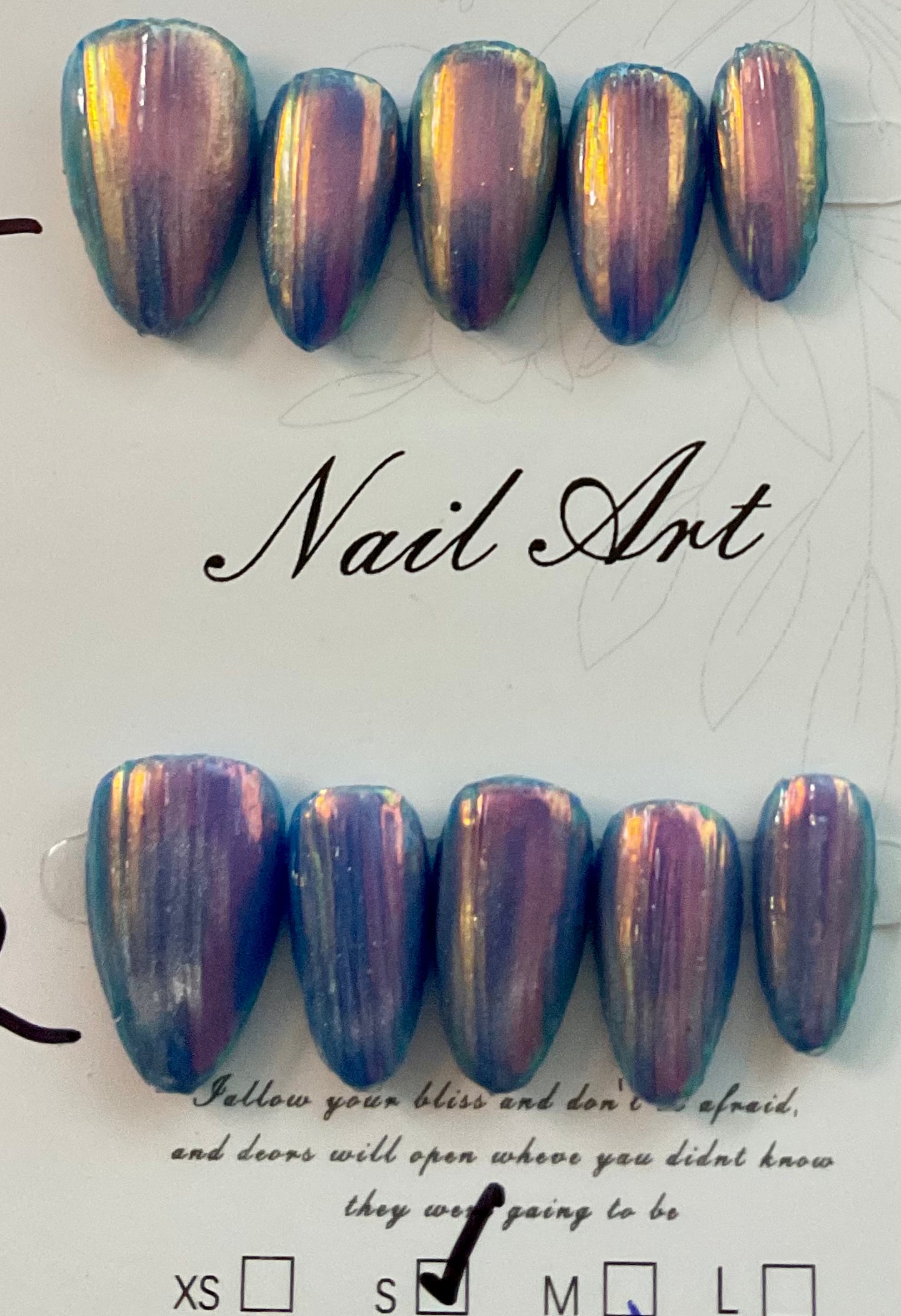 Iridescent Chrome Press On Nails