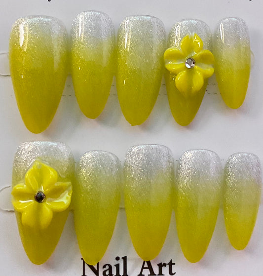 Yellow Ombre Press On Nails