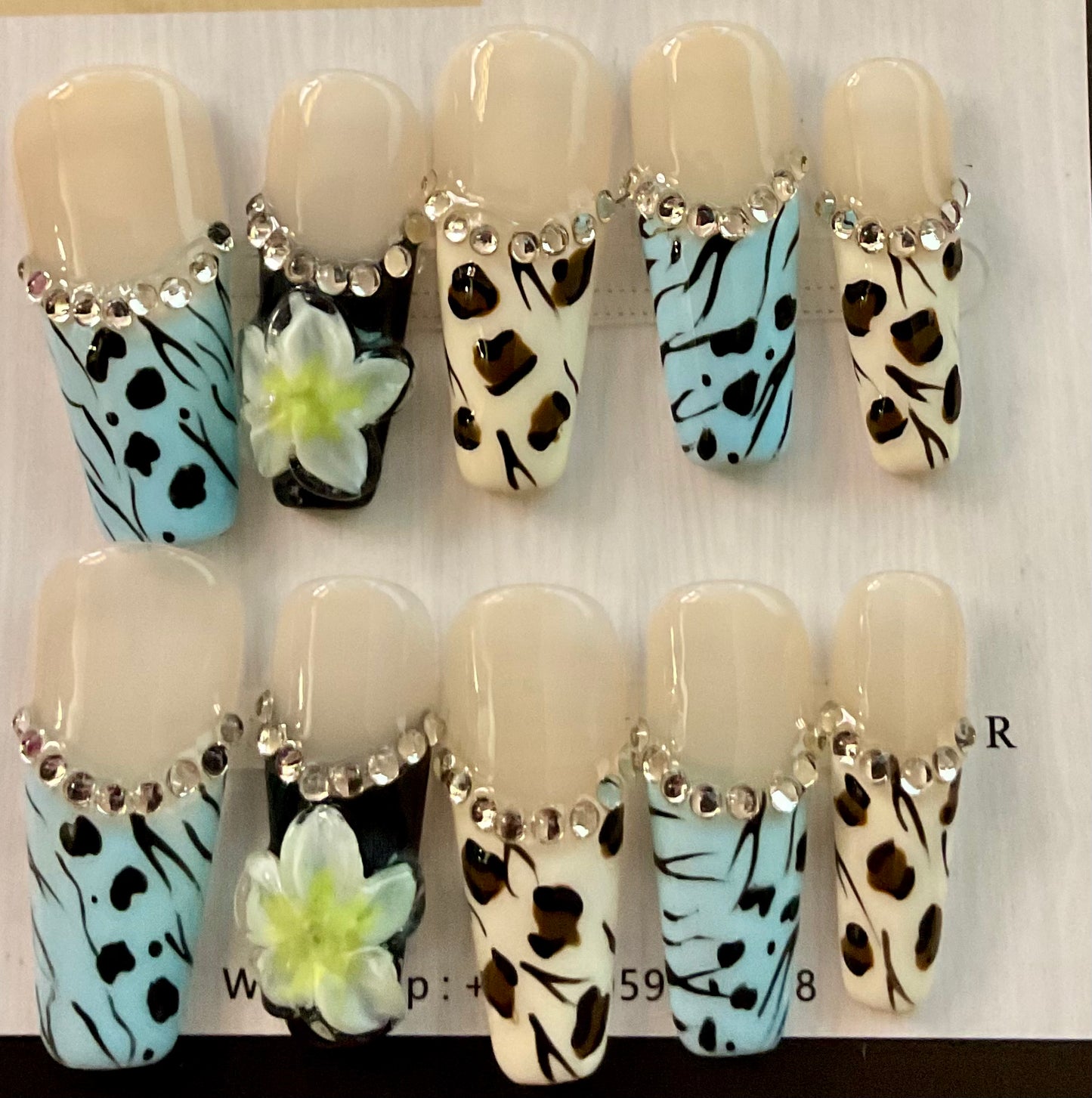 Wild Safari Rhinestone Press On Nails