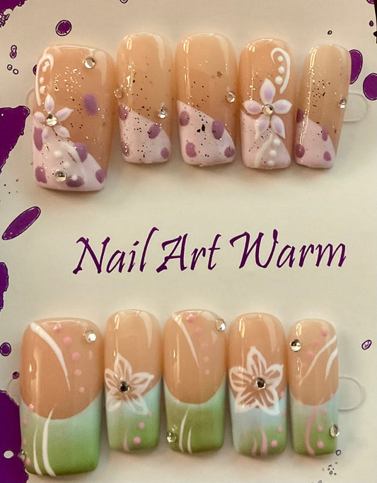 Floral Elegance Press On Nails