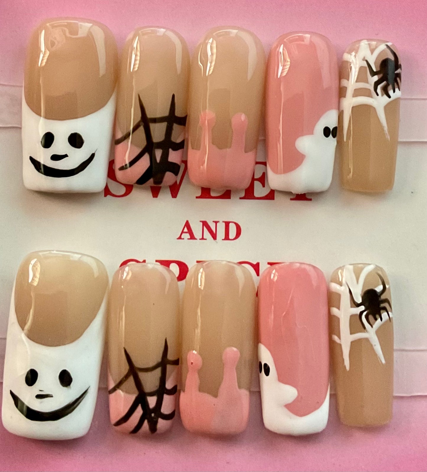 Nude & Pink Halloween Press On Nails