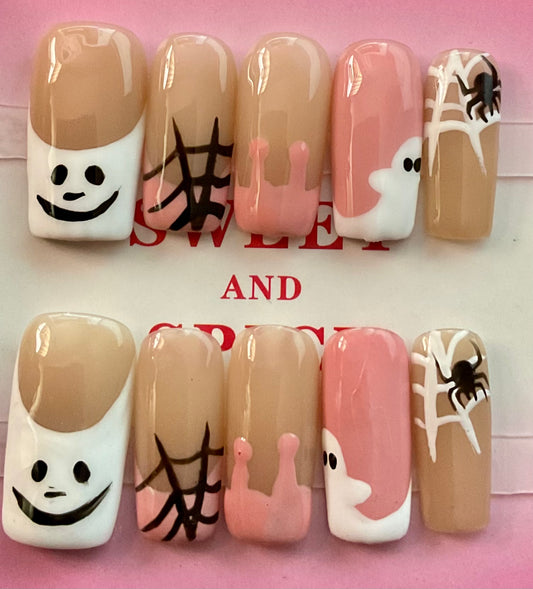 Nude & Pink Halloween Press On Nails