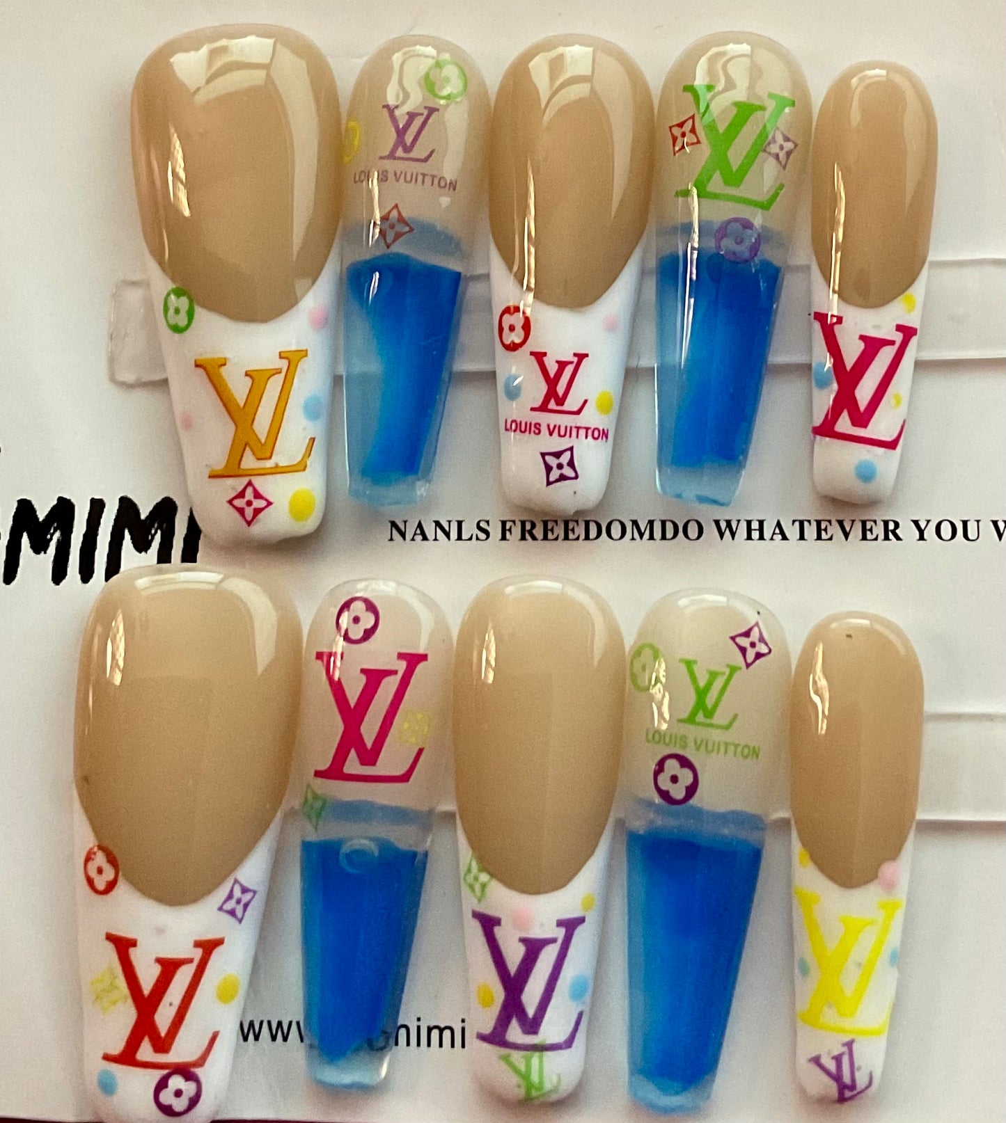 LV Water Nails Press On Nails