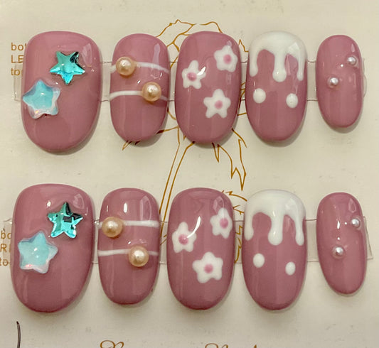 Pastel Starry Dreams Press On Nails