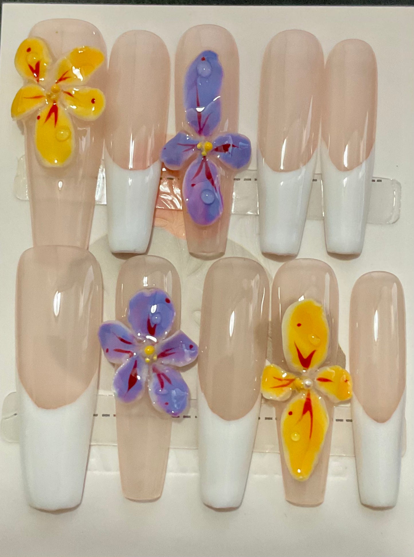 Blooming French Tips Press On Nails