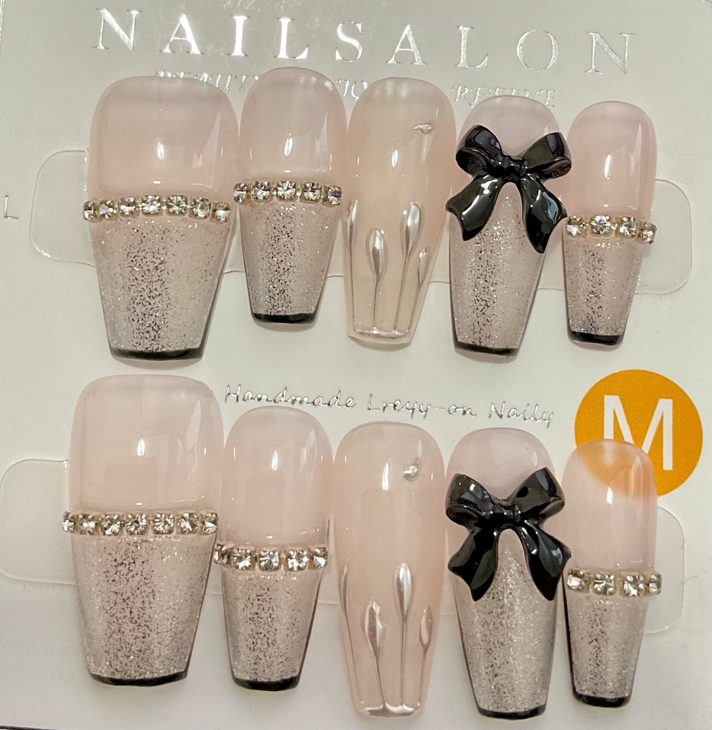 Crystal Bow Elegance Press on Nails