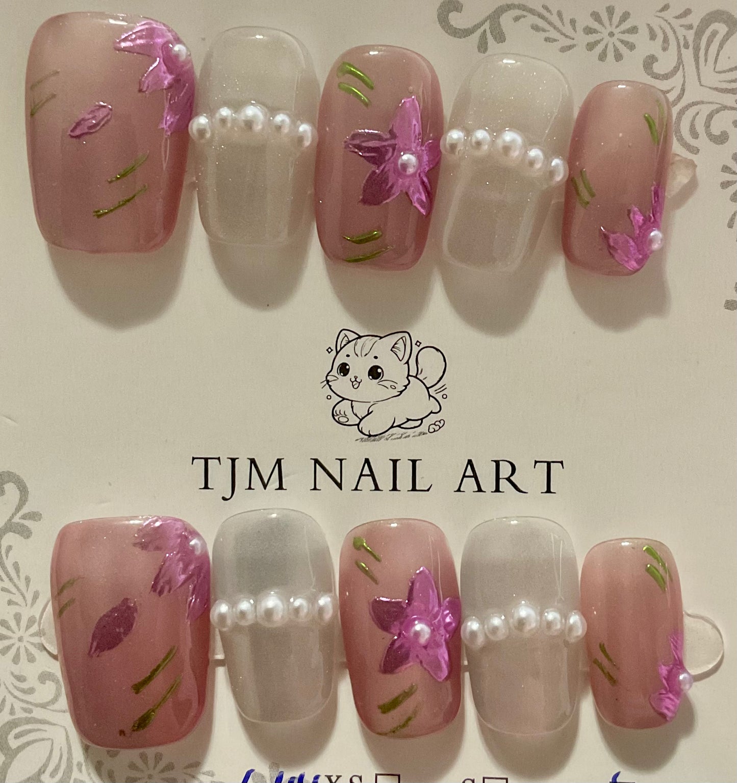 Lavender Blossom Pearl Press on Nails