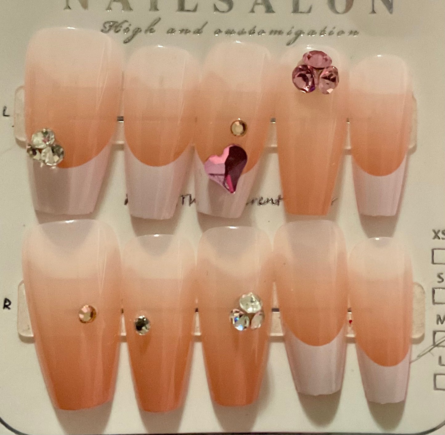 Sparkling French Tips Press On Nails