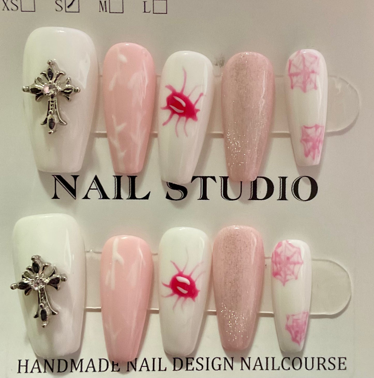 Goth Pink Starburst Press On Nails