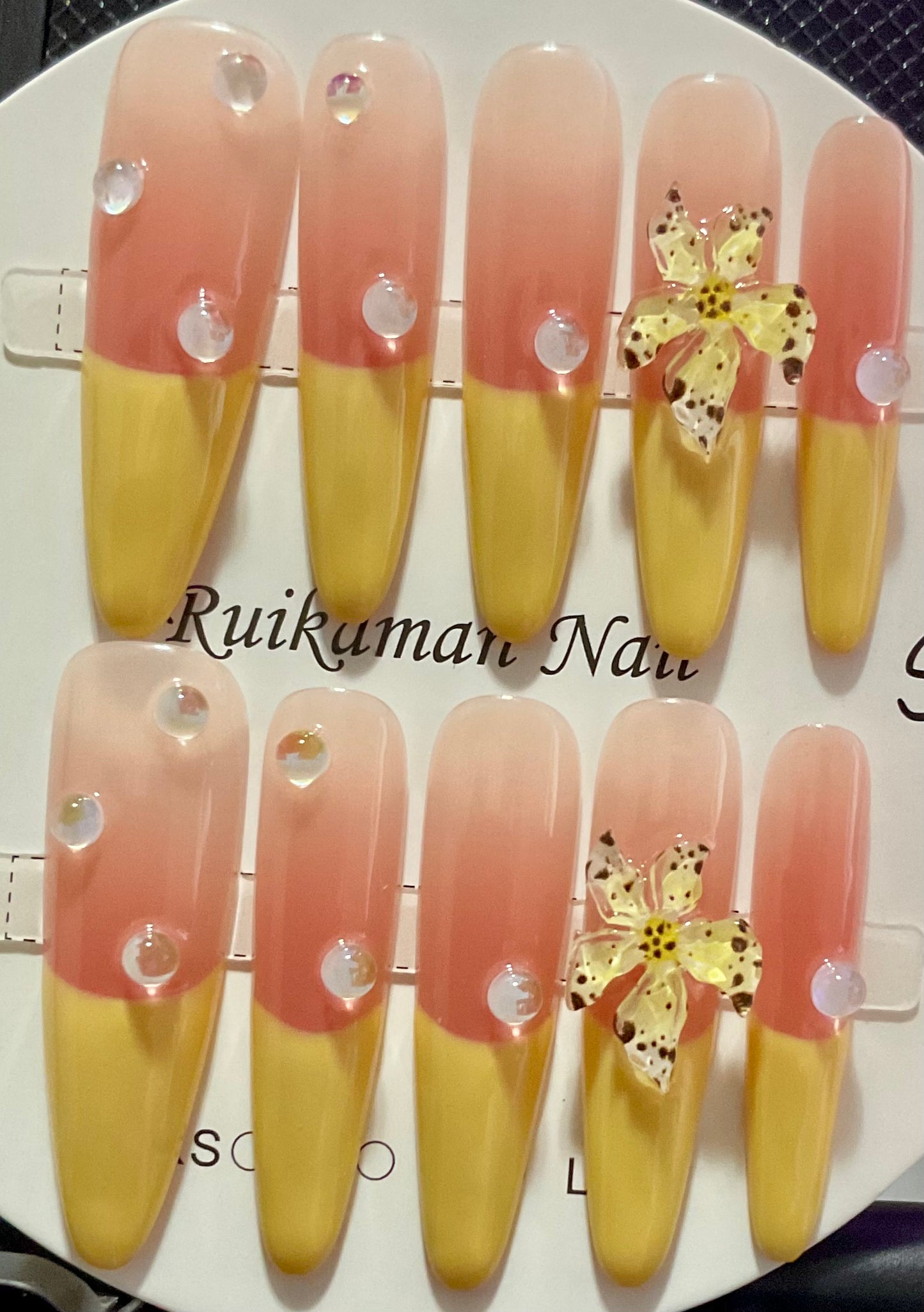 Blooming French Tips Press On Nails