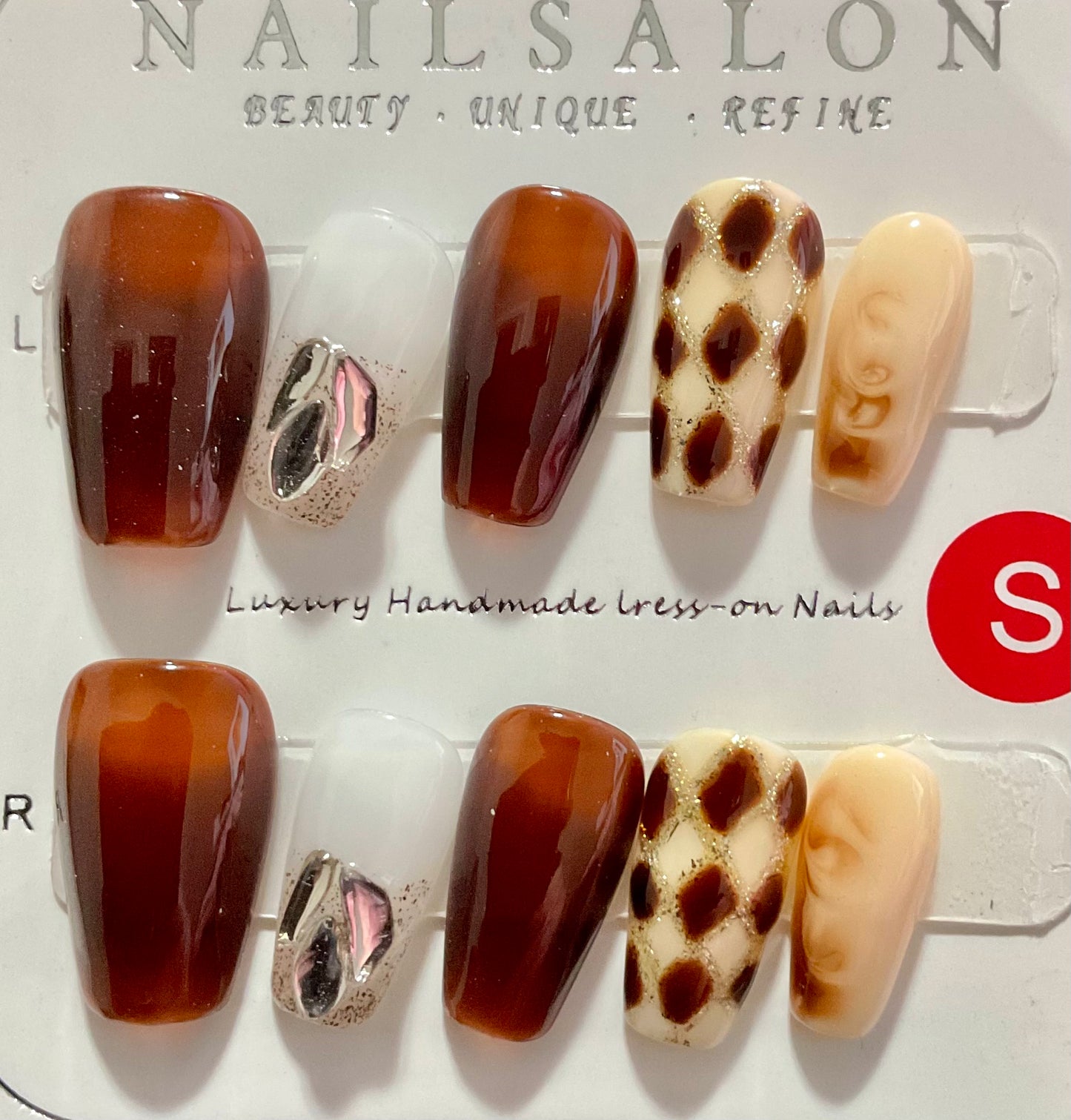 Brown Gradient Press On Nails