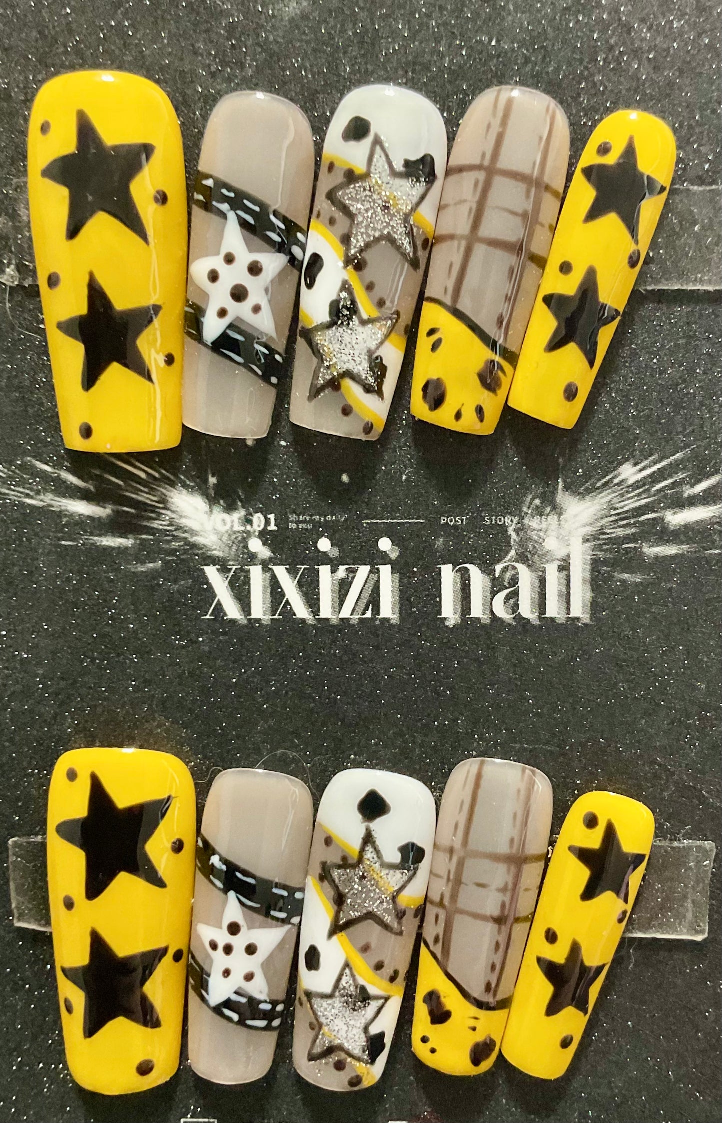 Western Star Cow Print Press On Nails