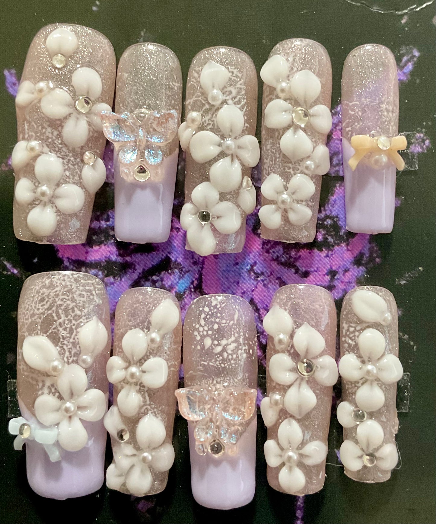 Lavender Blossom Press On Nails