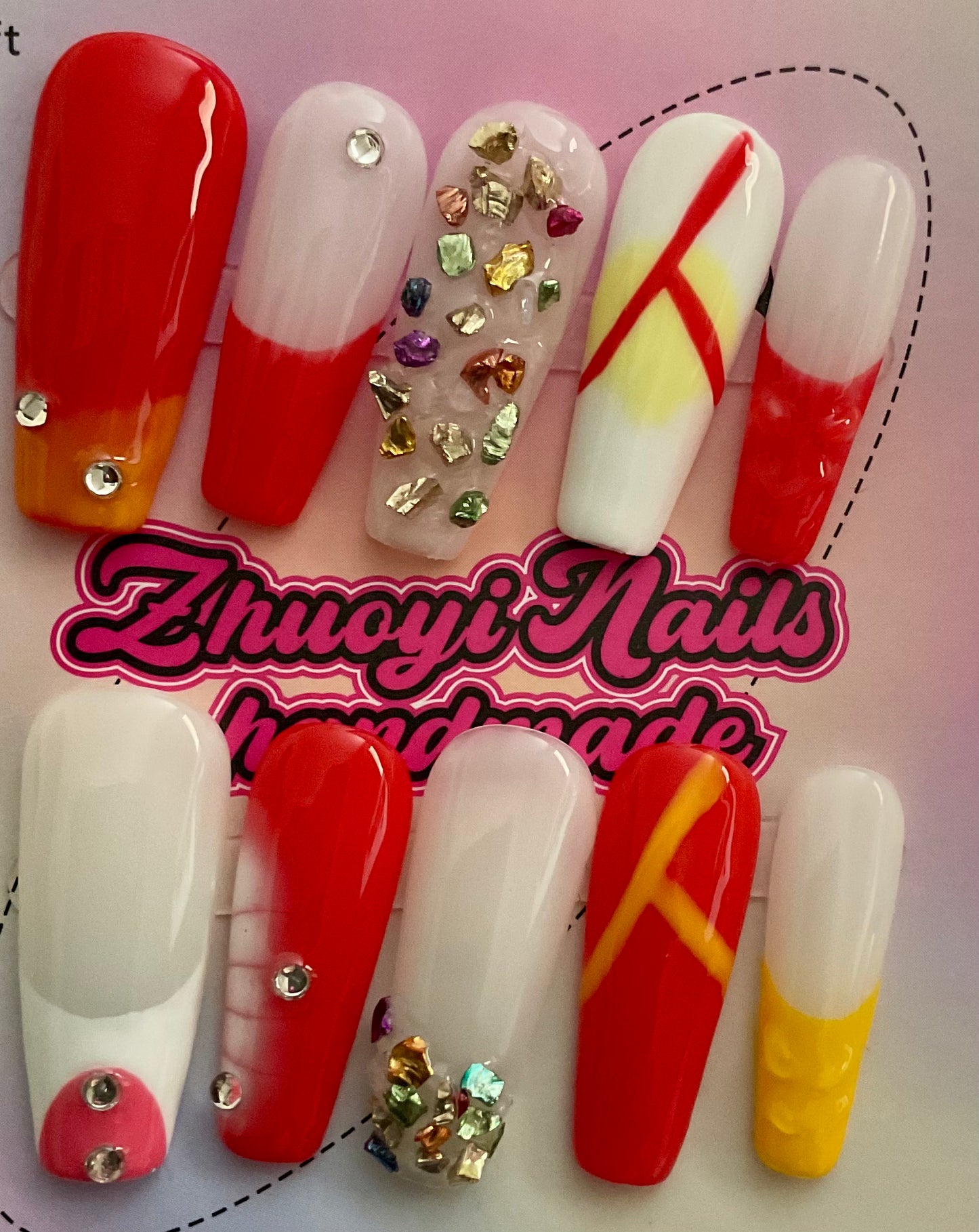 Bold Abstract Press On Nails