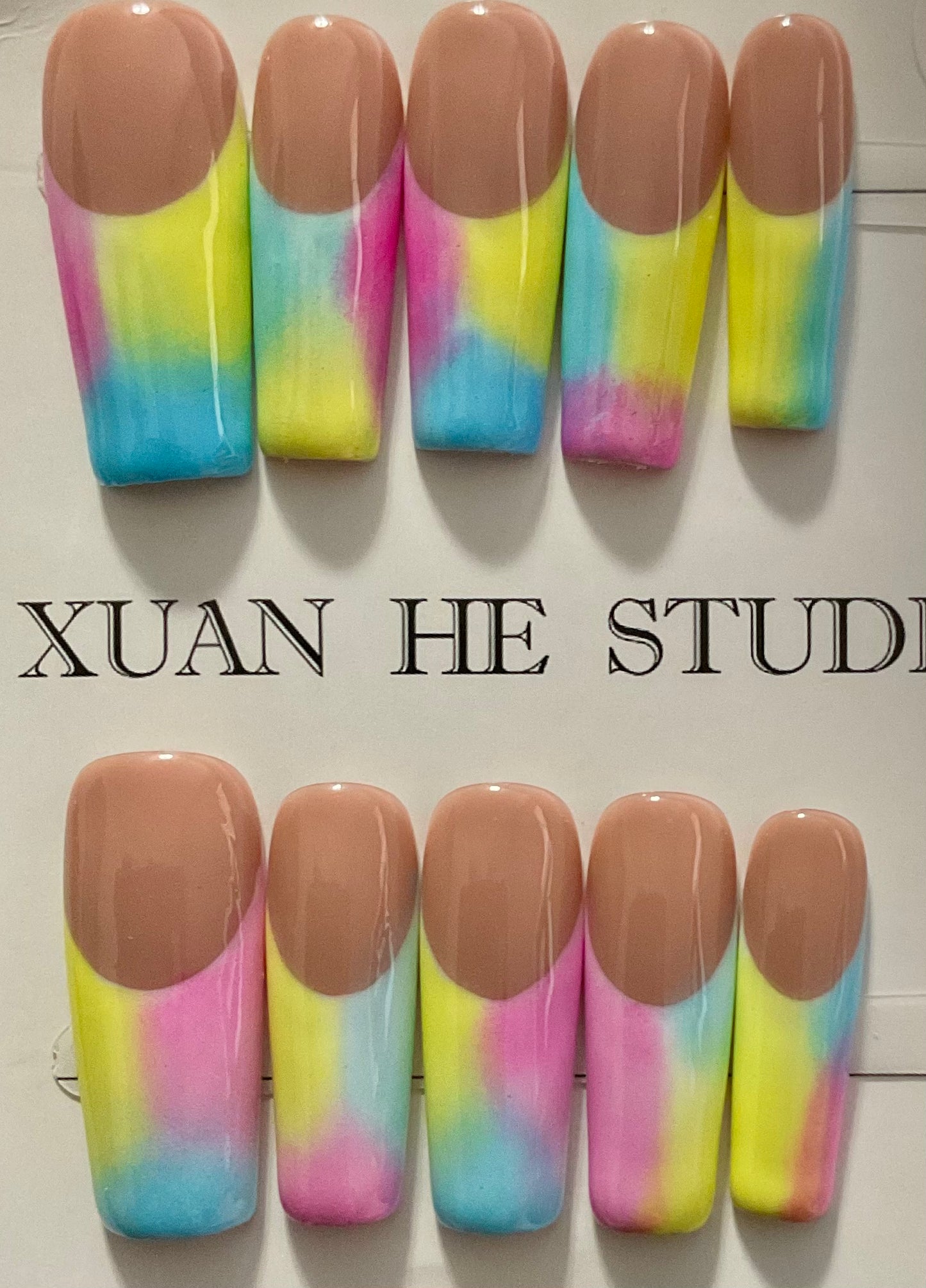 Tie-Dye Effect Press On Nails