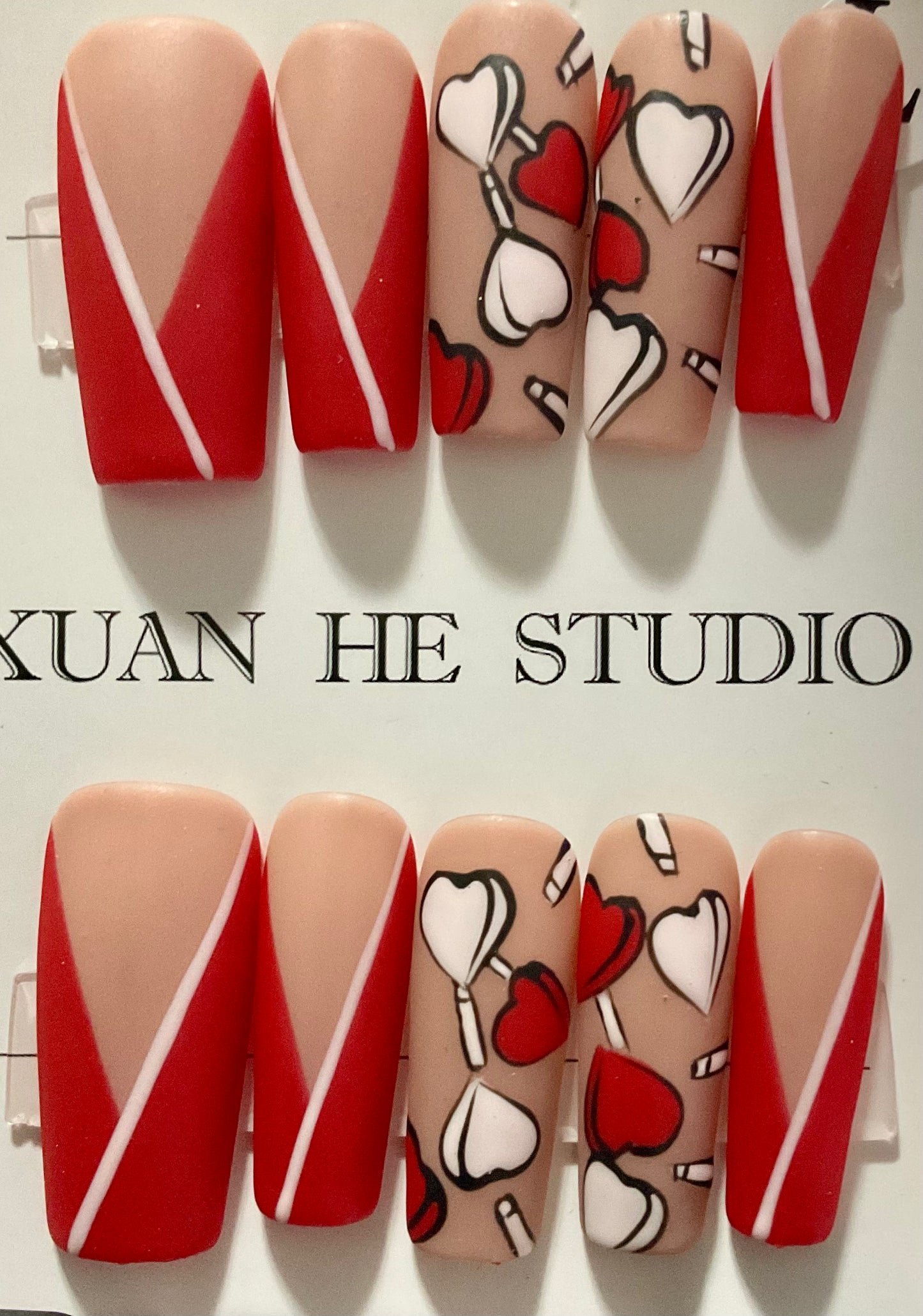 Romantic Heart Press On Nails