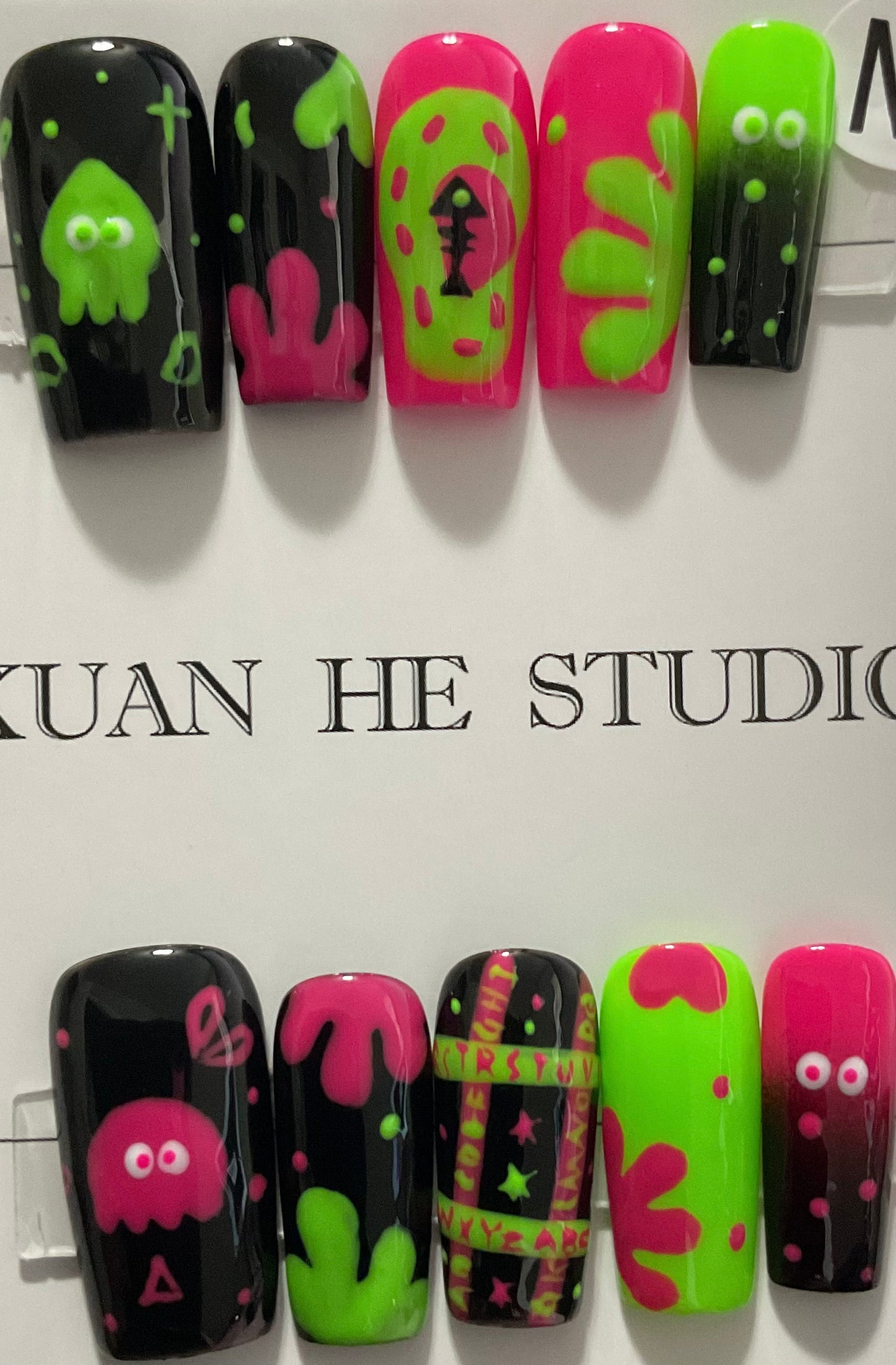 Neon Monster Press On Nails