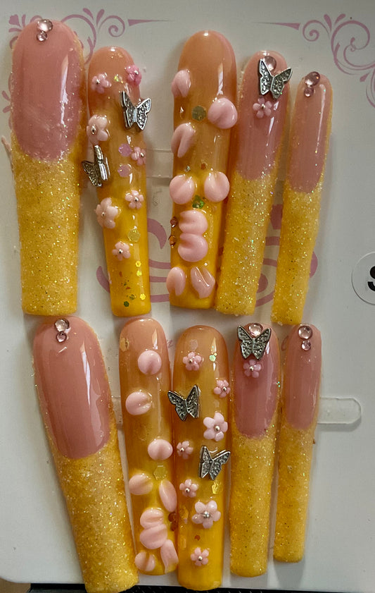 Sunshine Blossom Press On Nails
