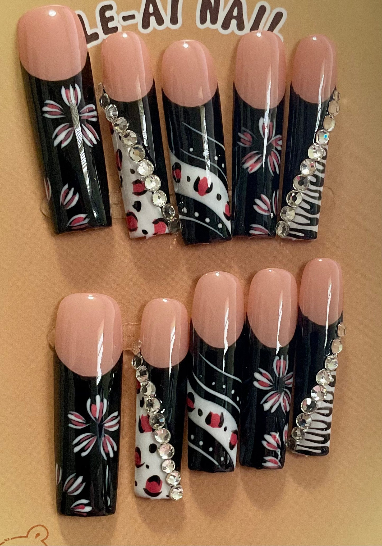 Crystal Petals Press On Nails
