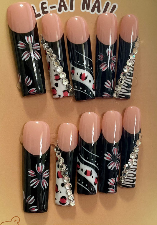 Crystal Petals Press On Nails