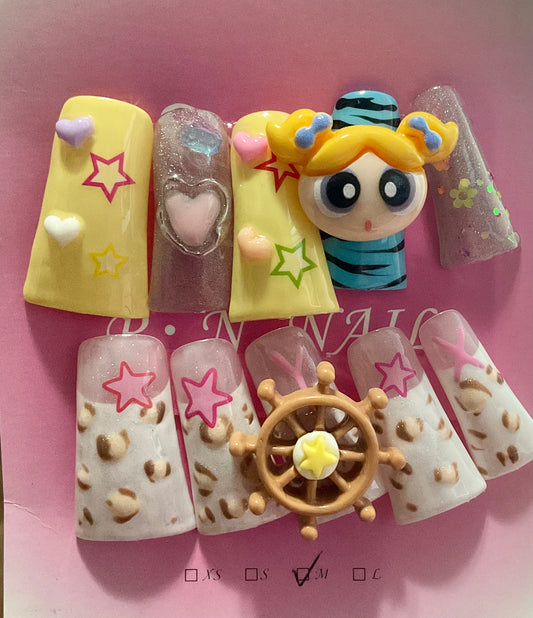 Powerpuff Star Press On Nails