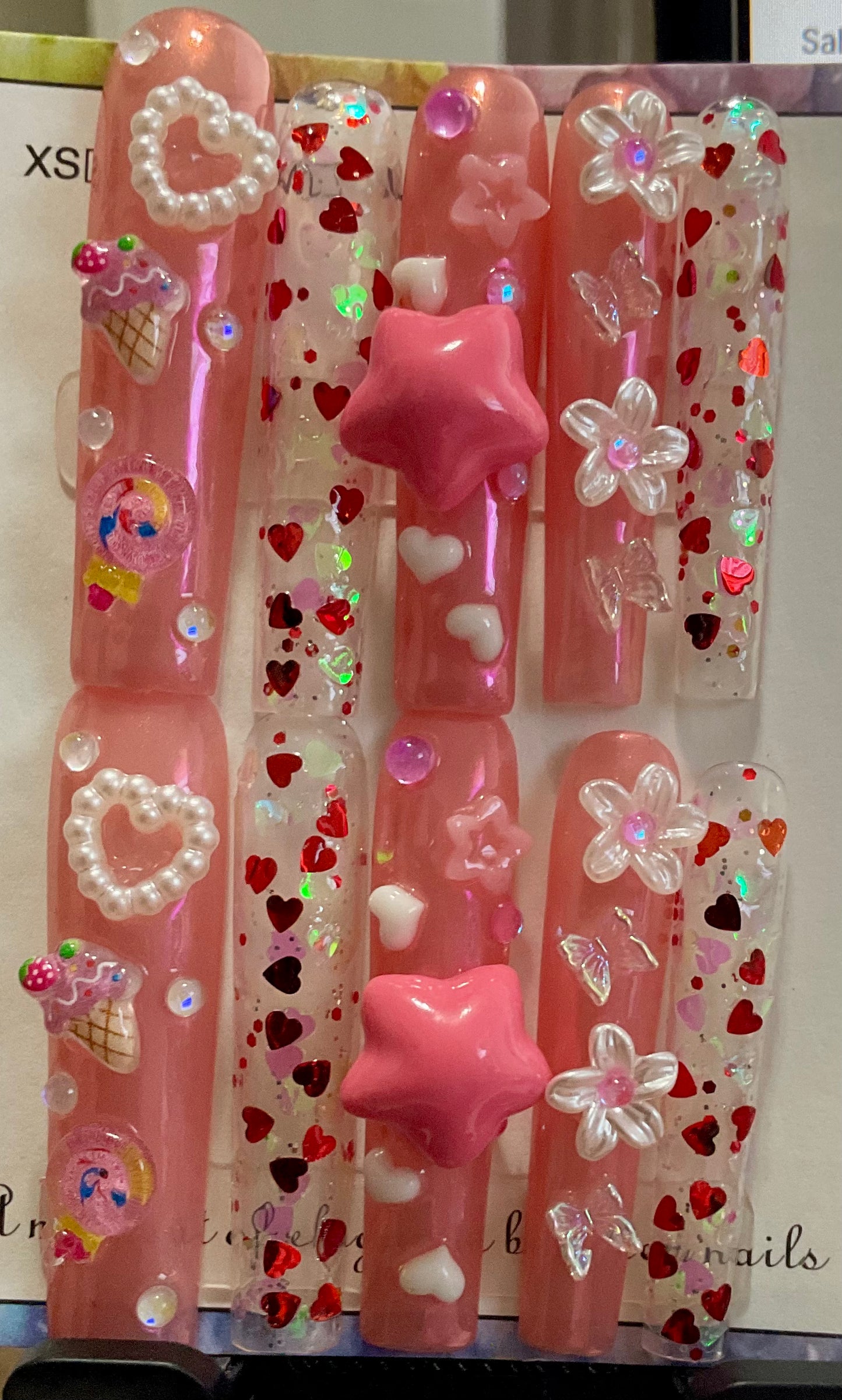 Cosmic Candy Hearts Press On Nails