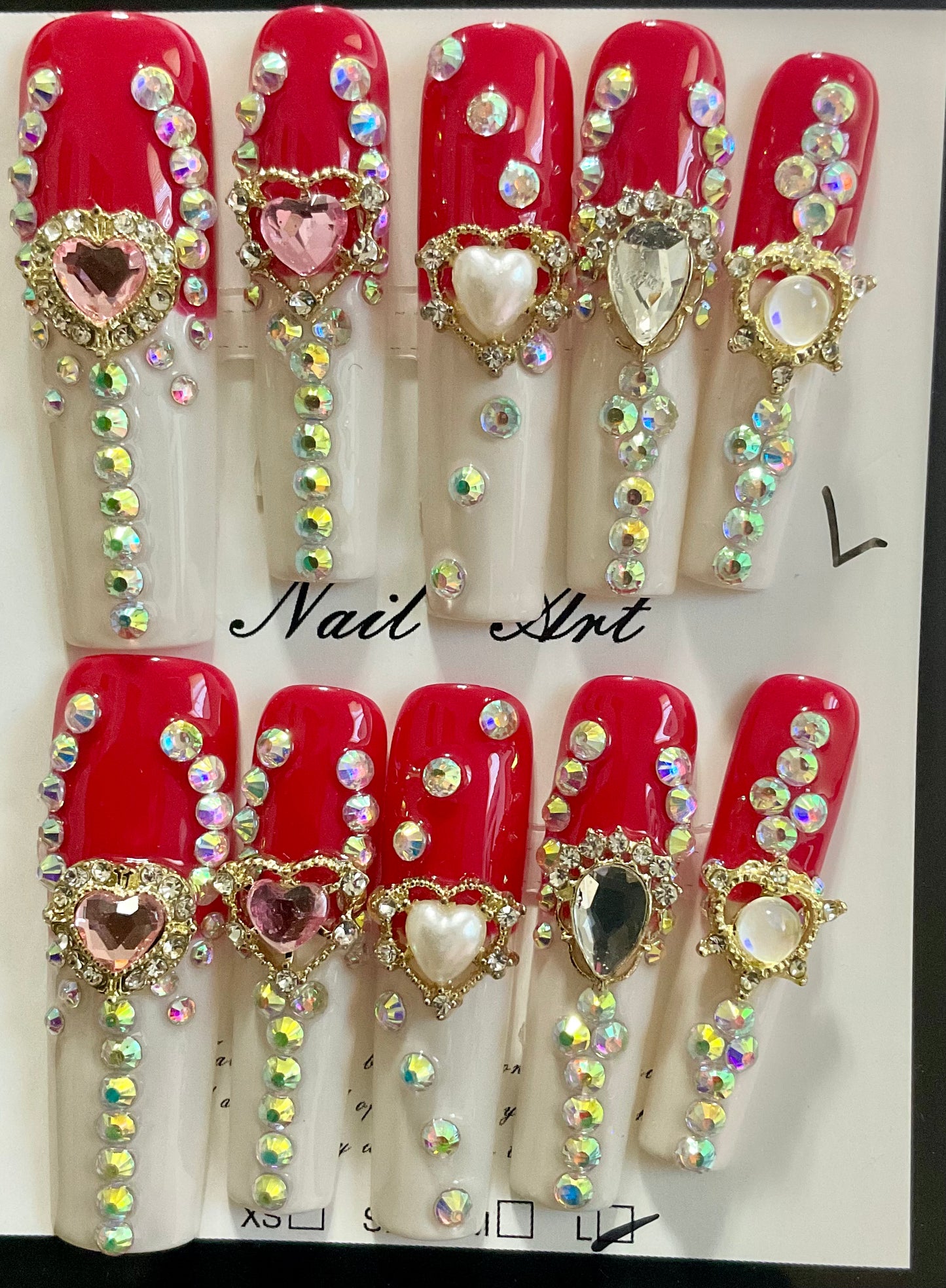 Glam Heart Press On Nails
