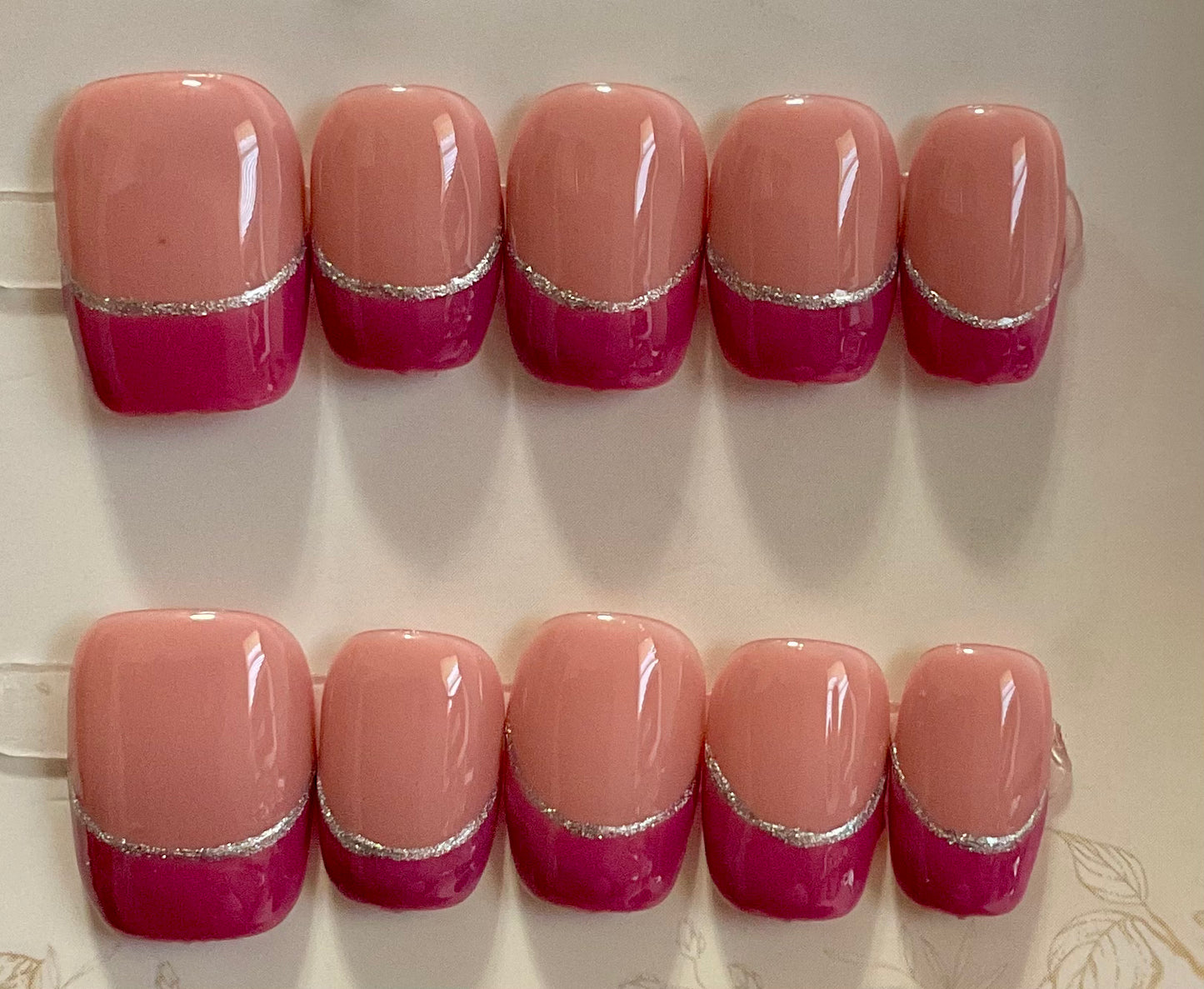Pink French Tips Press On Nails
