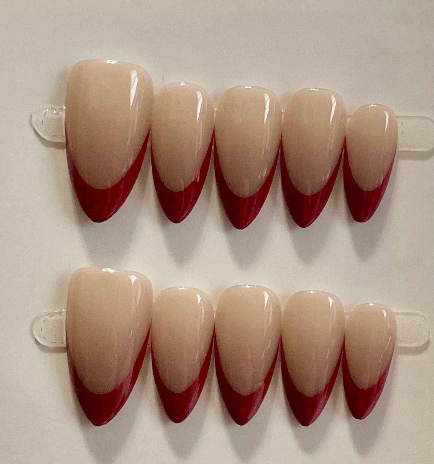 Red French Tips Press On Nails