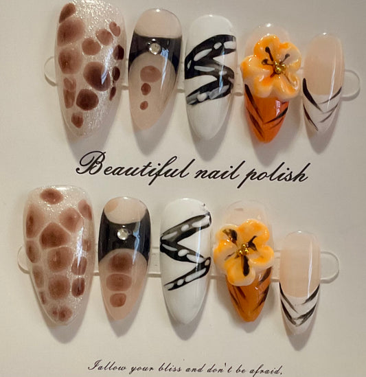 Safari Glam Press On Nails