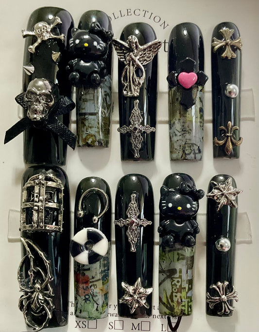 Gothic Lolita Press On Nails