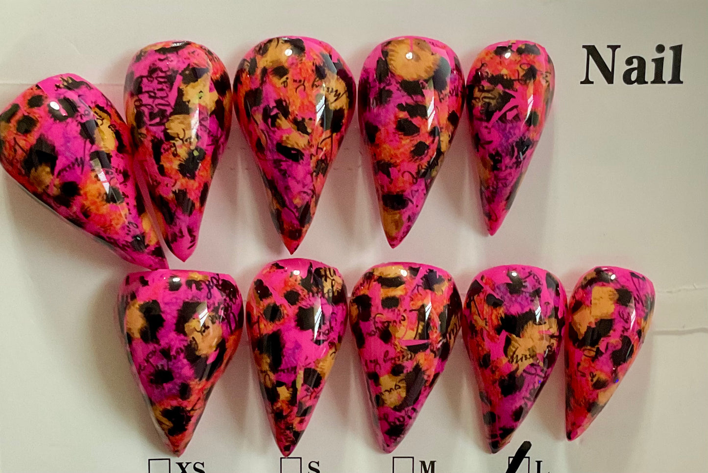 Neon Graffiti Claw Press On Nails