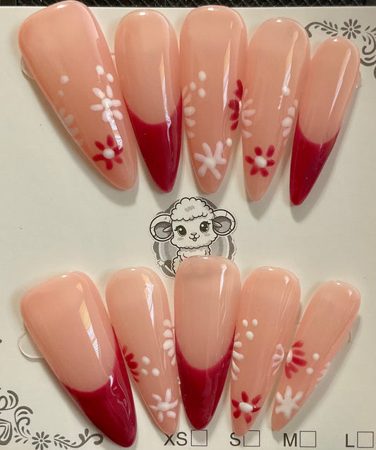 Spring Flower Press On Nails