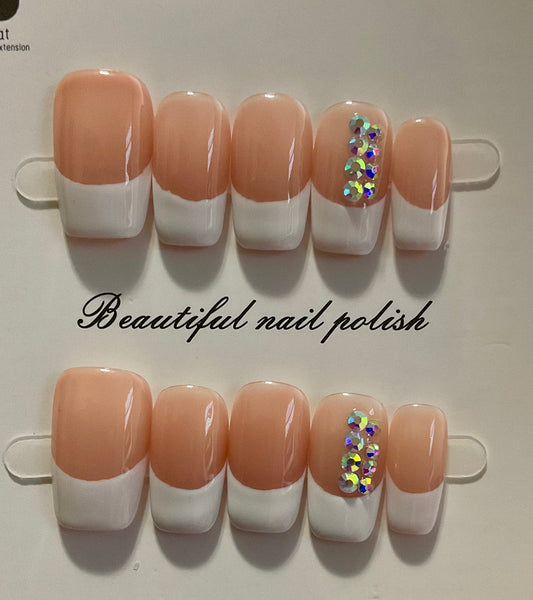 Classic French Tips Press On Nails
