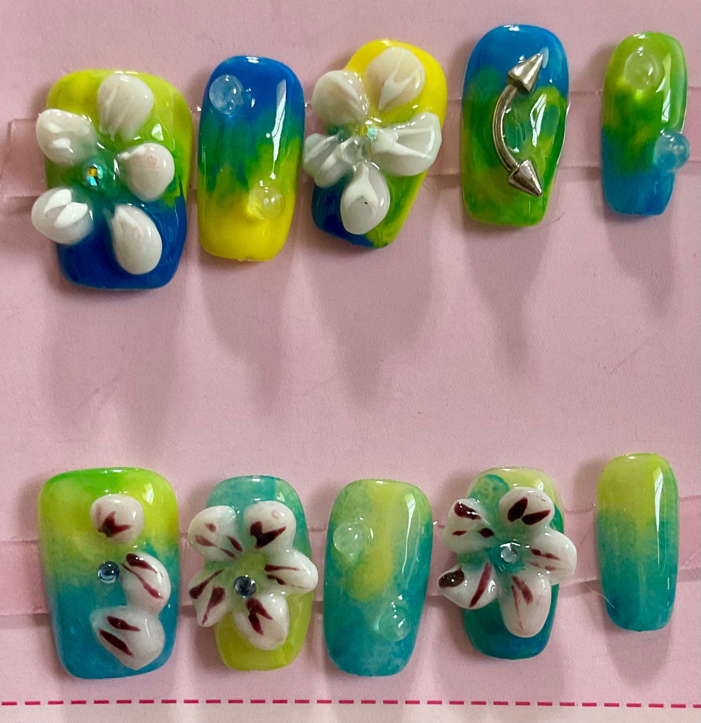 Tropical Boom 3D Press On Nails