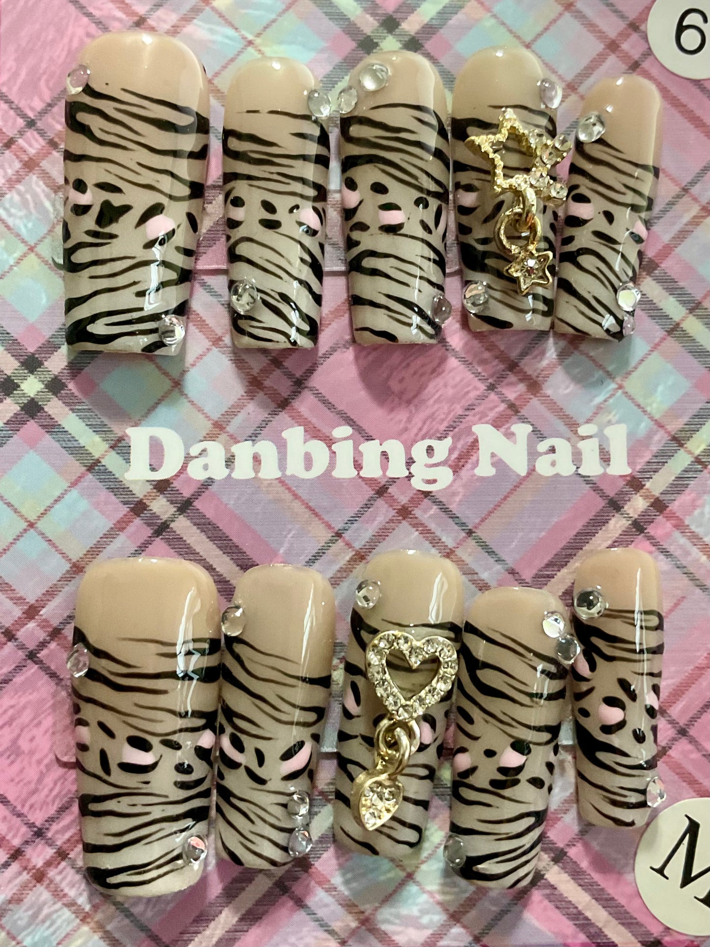 Glam Zebra Pattern Press On Nails