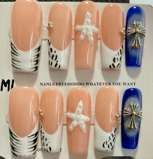 Coastal Safari Press On Nails