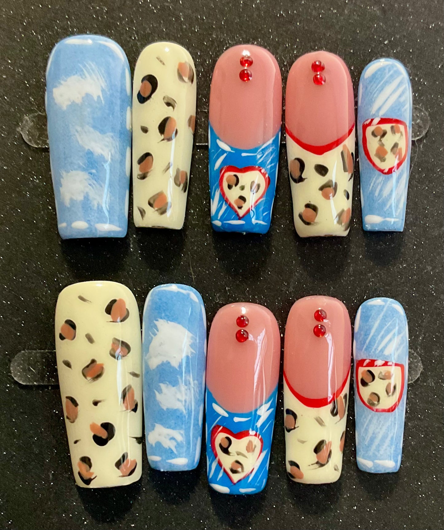 Leopard Sky Cloud Press On Nails