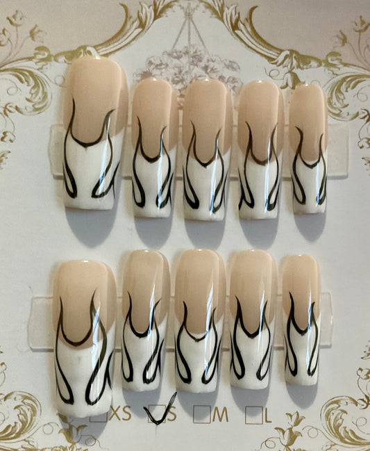 Bold Flame Press On Nails