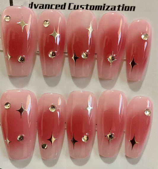 Starburst Glossy Press On Nails