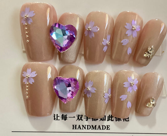 Lavender Blossom Press On Nails