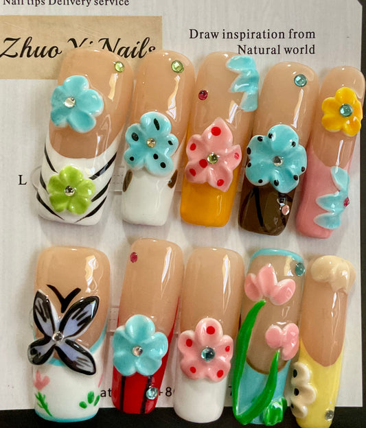 Spring Garden Press On Nails