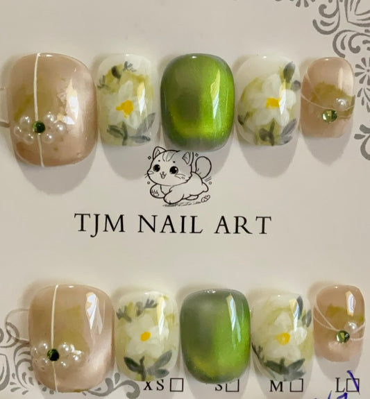 Spring Meadow Floral Press On Nails