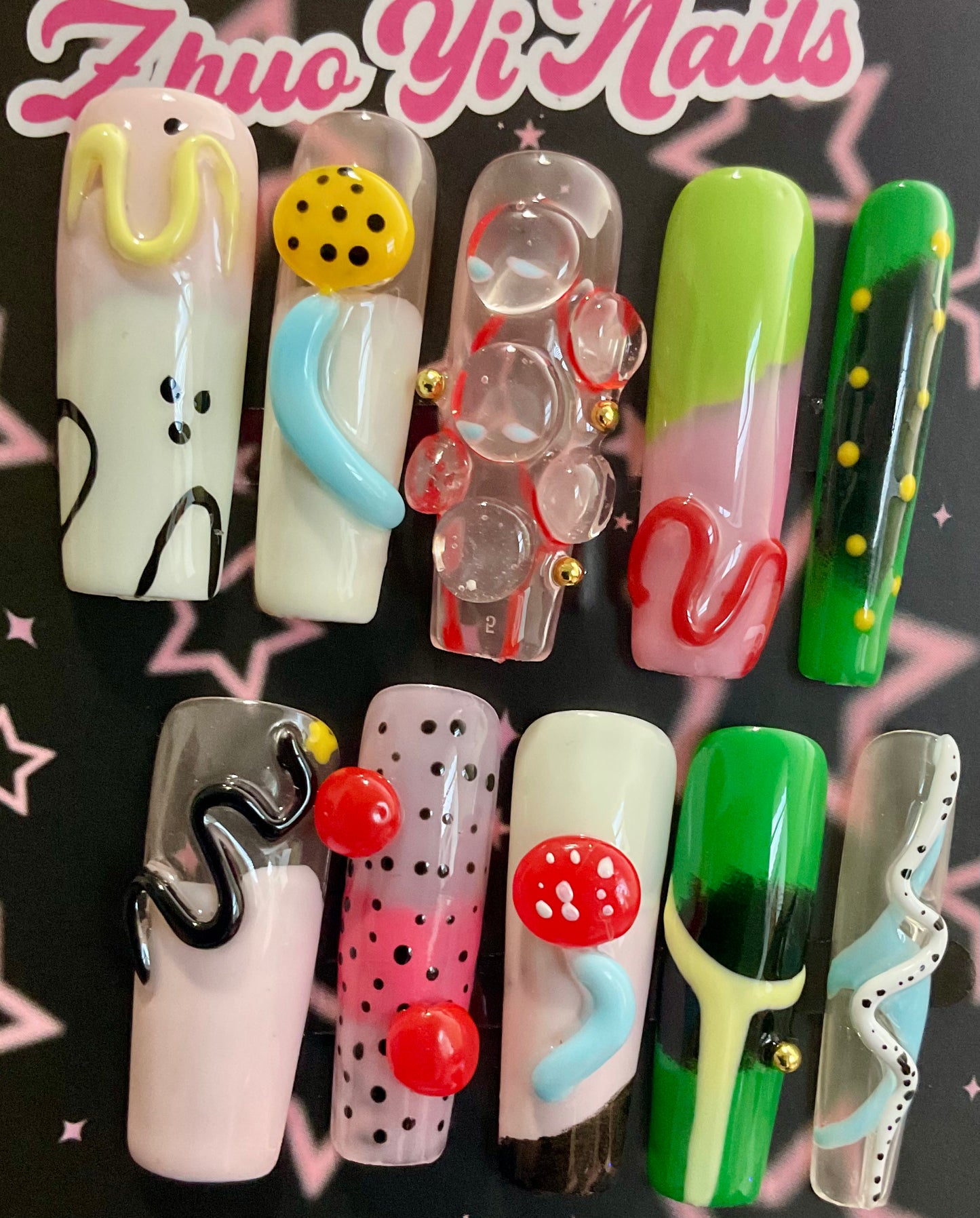 Mushroom & Polka Dot Press On Nails